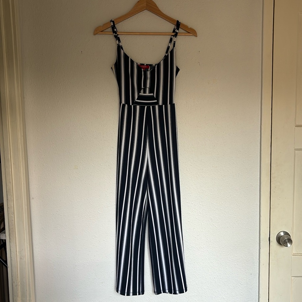 Guess, blue and white striped romper